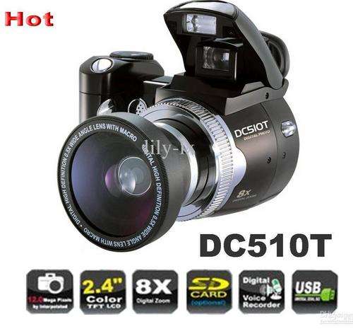 DC500T upgrade DC510T with Wide-angle lens digital camera 12MP 8X Digital Zoom 2.4 inch LCD camera
